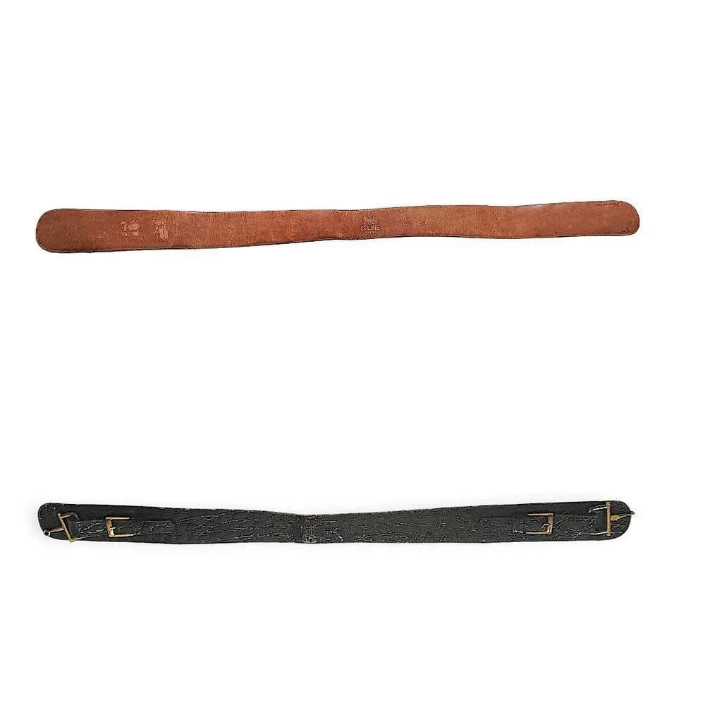 Céline “Chantilly” Crocodile Horse-Bit Belt 76 cm Late 1960s Design Italy